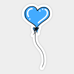 Blue Valentine Heart Balloon Sticker